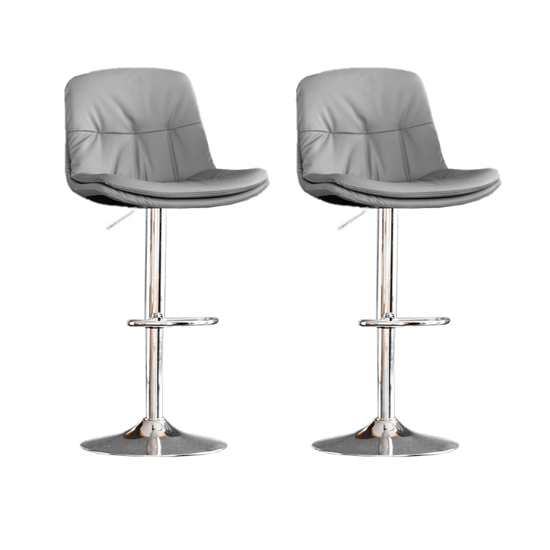 Contemporary Metal Legs Bar Stools Indoor Faux Leather Counter Chair