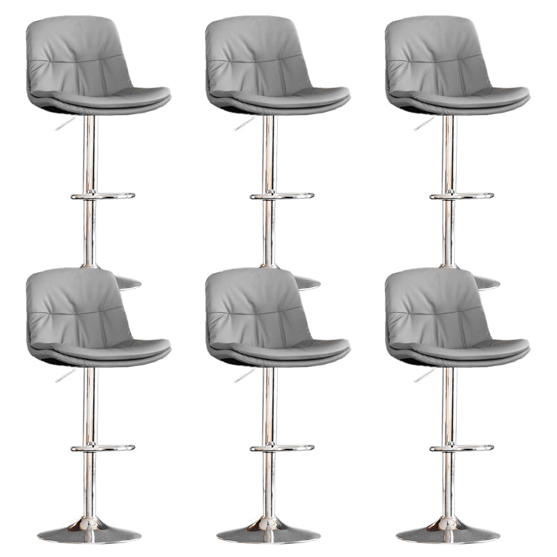 Contemporary Metal Legs Bar Stools Indoor Faux Leather Counter Chair