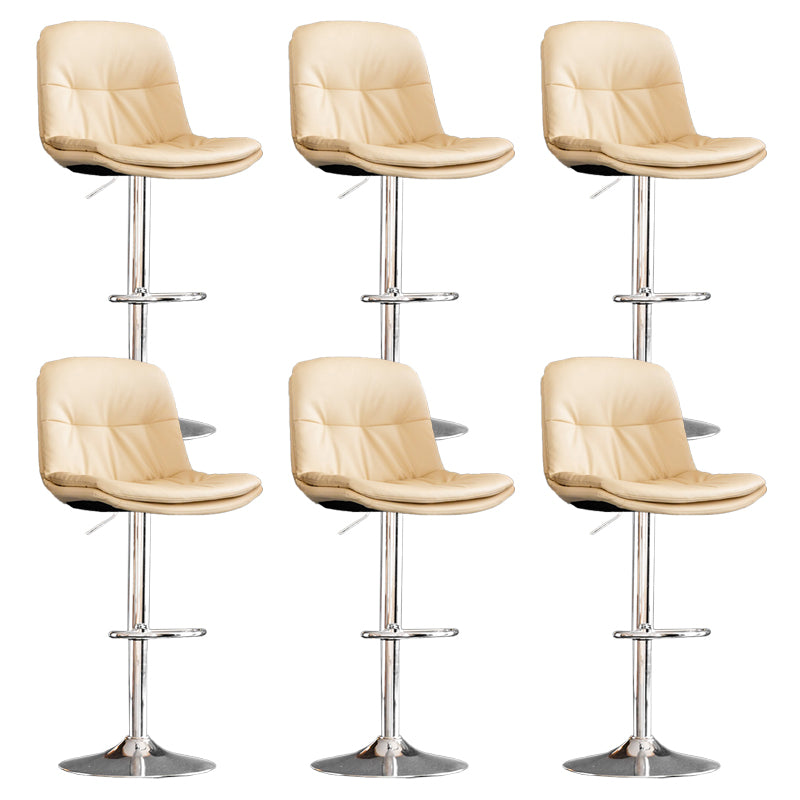 Contemporary Metal Legs Bar Stools Indoor Faux Leather Counter Chair