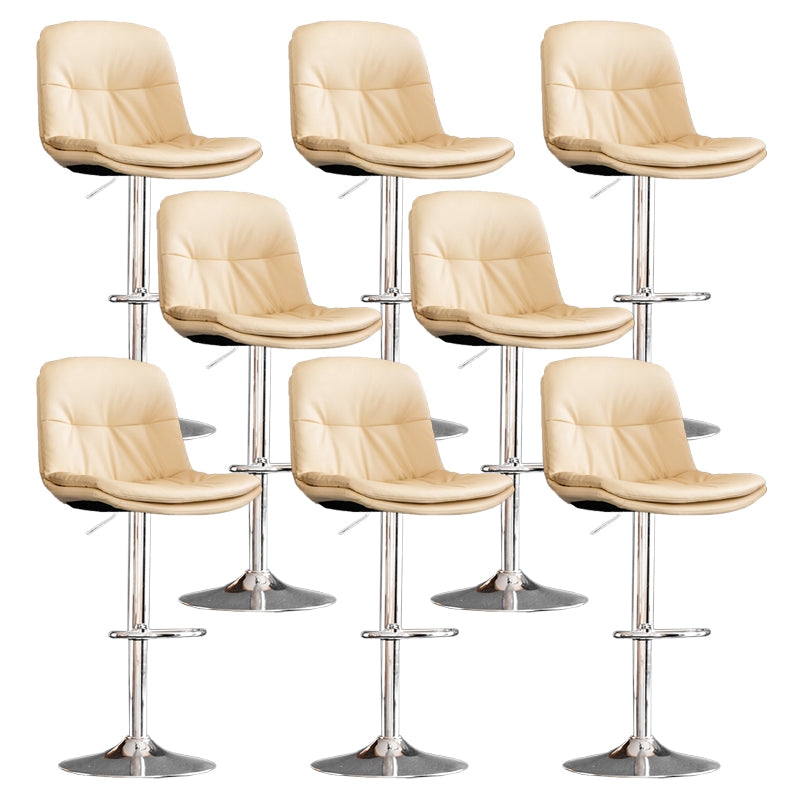 Contemporary Metal Legs Bar Stools Indoor Faux Leather Counter Chair