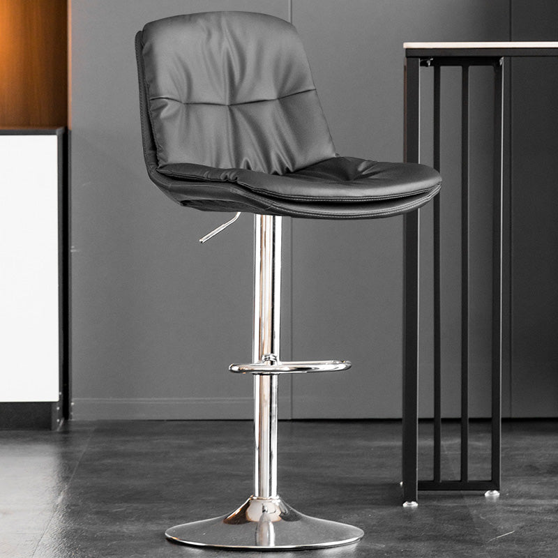 Contemporary Metal Legs Bar Stools Indoor Faux Leather Counter Chair
