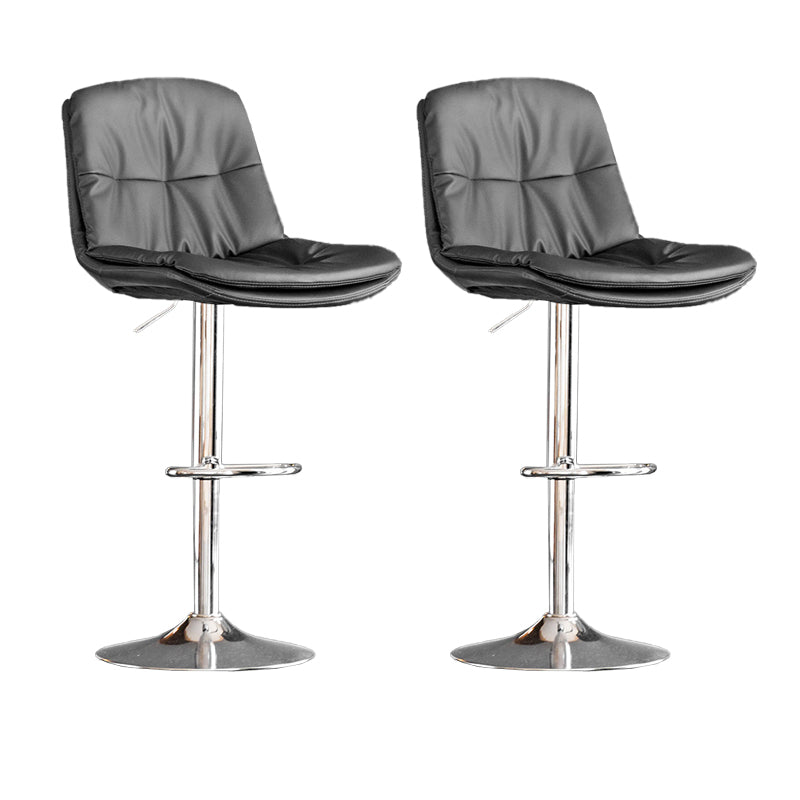 Contemporary Metal Legs Bar Stools Indoor Faux Leather Counter Chair