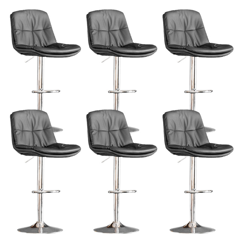 Contemporary Metal Legs Bar Stools Indoor Faux Leather Counter Chair