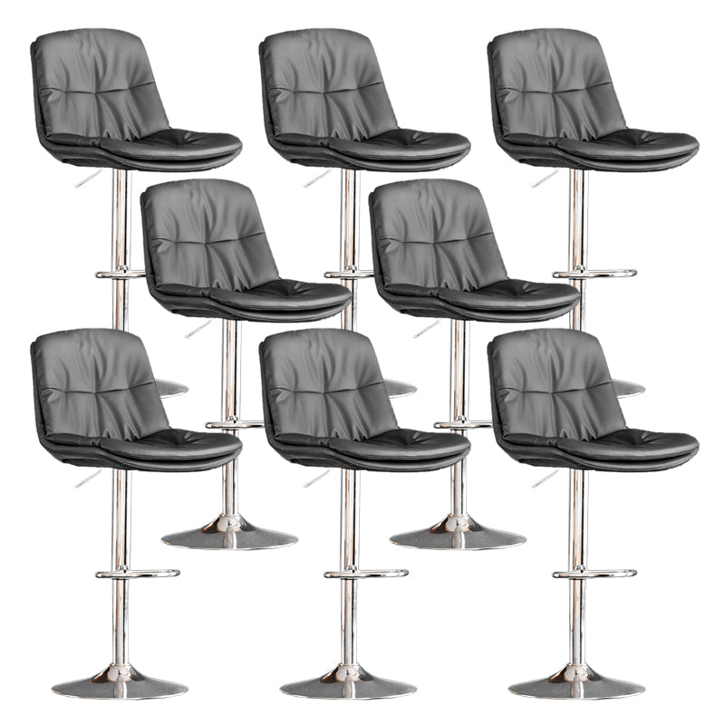 Contemporary Metal Legs Bar Stools Indoor Faux Leather Counter Chair