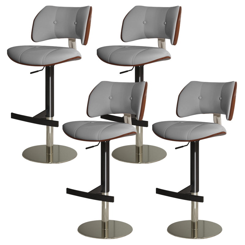Glam Style Metal Bar Stool Footrest Counter Stool for Living Room