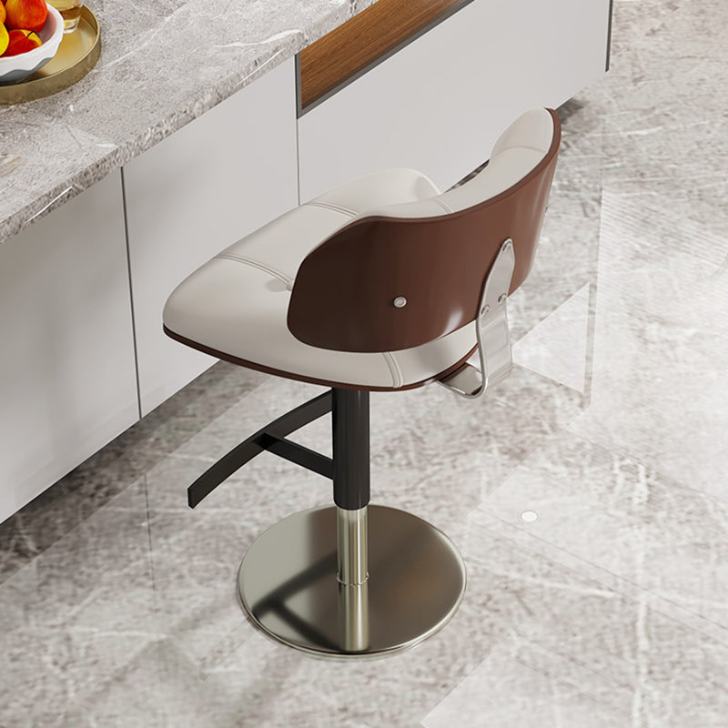 Glam Style Metal Bar Stool Footrest Counter Stool for Living Room