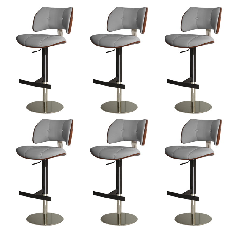 Glam Style Metal Bar Stool Footrest Counter Stool for Living Room