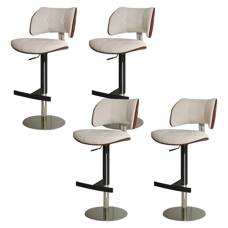 Glam Style Metal Bar Stool Footrest Counter Stool for Living Room