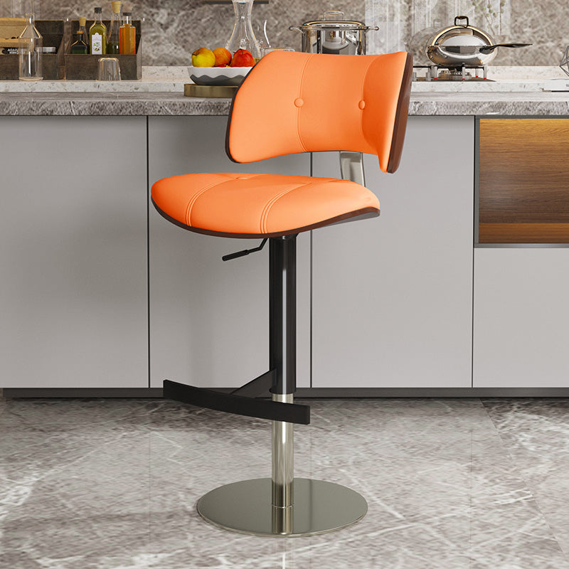 Glam Style Metal Bar Stool Footrest Counter Stool for Living Room