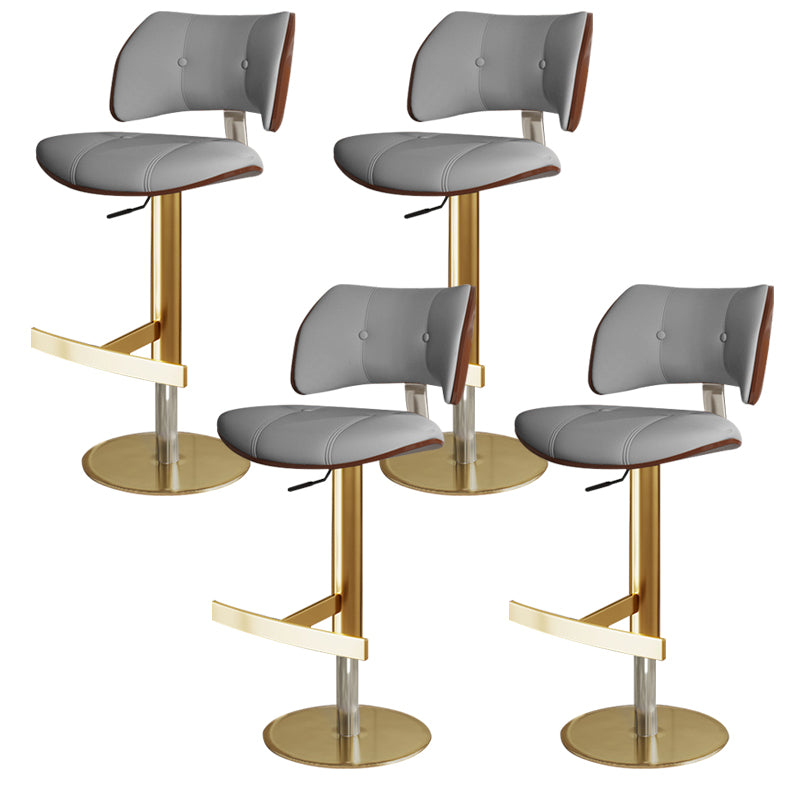 Glam Style Metal Bar Stool Footrest Counter Stool for Living Room