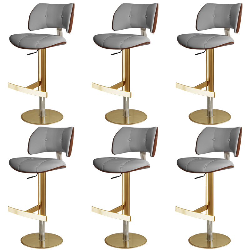 Glam Style Metal Bar Stool Footrest Counter Stool for Living Room