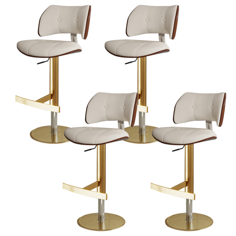 Glam Style Metal Bar Stool Footrest Counter Stool for Living Room