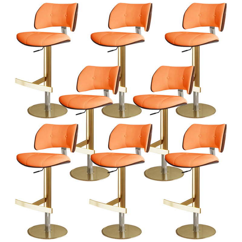 Glam Style Metal Bar Stool Footrest Counter Stool for Living Room
