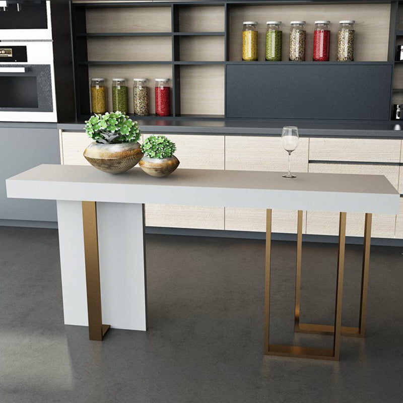 1/2/5 Pieces Bar Stool and Table Set Faux Marble Rectangular