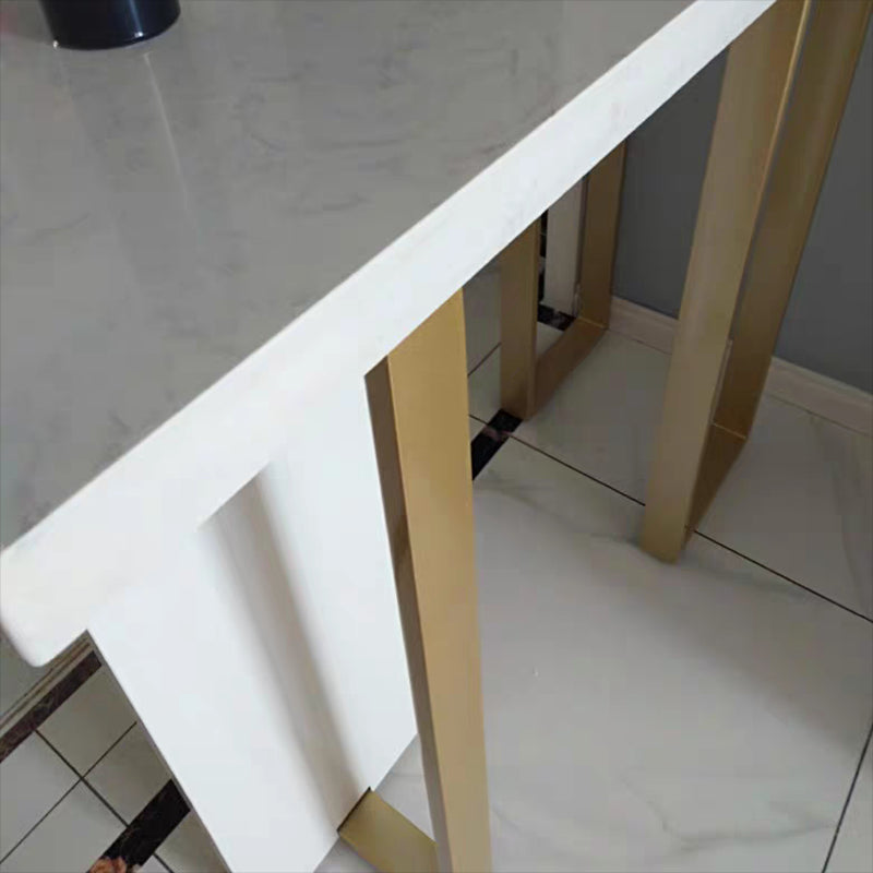 1/2/5 Pieces Bar Stool and Table Set Faux Marble Rectangular