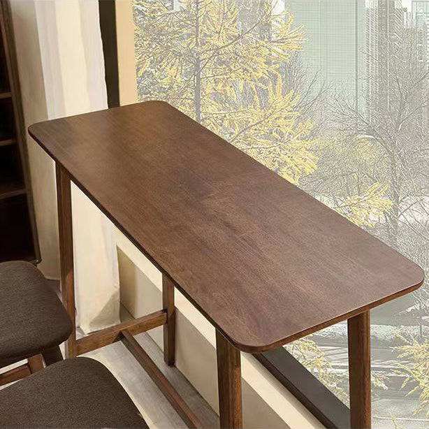 1/3/4 Pieces Table and Stool Set Contemporary Brown Solid Wood