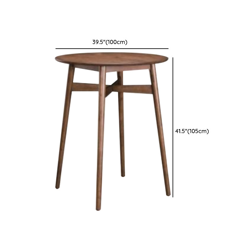 1/3/4 Pieces Table and Stool Set Contemporary Brown Solid Wood