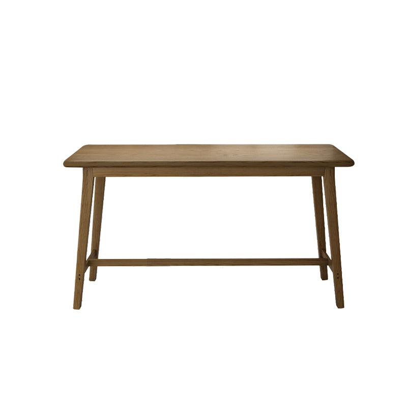 Brown Ash Wood Rectangle Bar Table with Trestle for Living Room