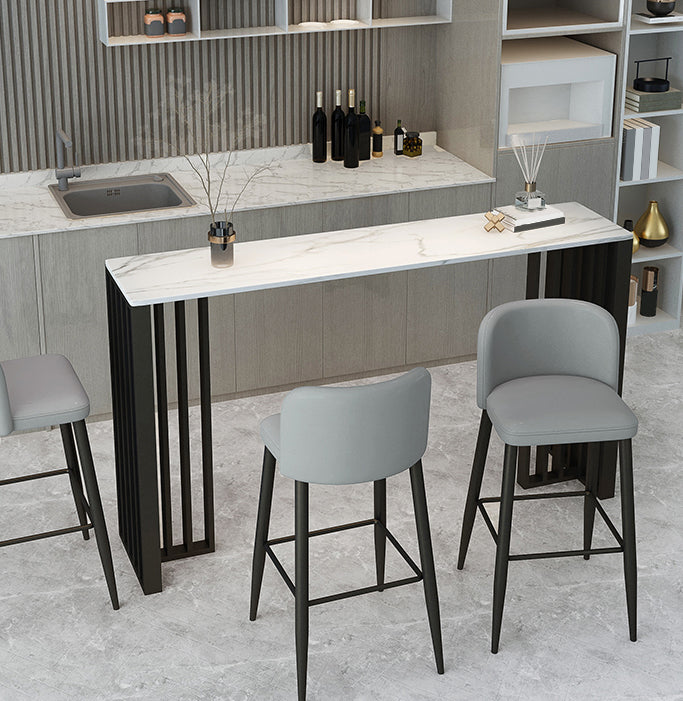 Modern Rectangle Sintered Stone Top Bar Table for Kitchen Dining Room