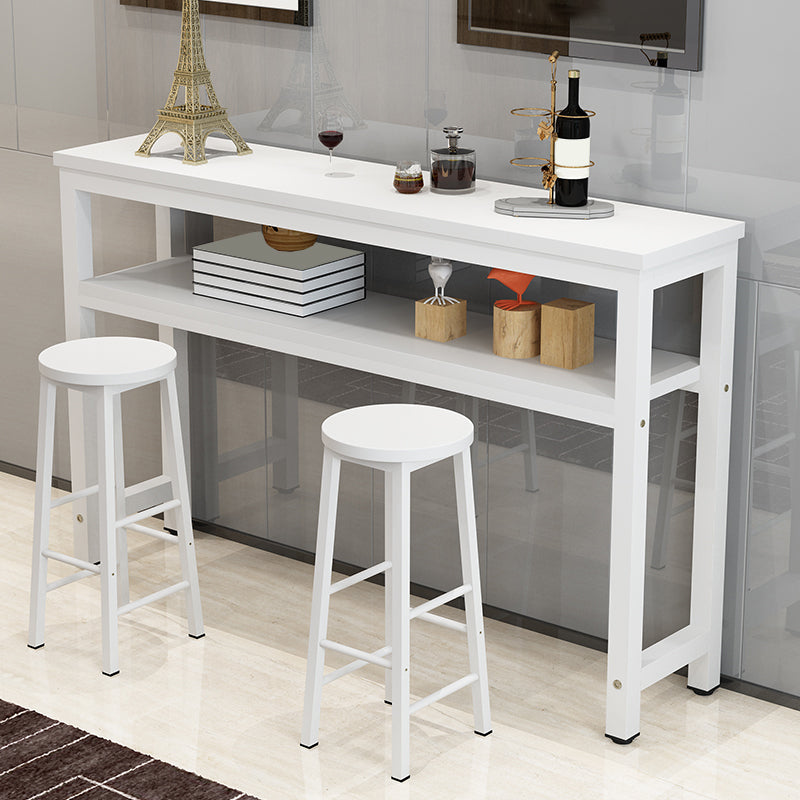 Contemporary Style Wood Rectangle Pub Bar Table for Living Room