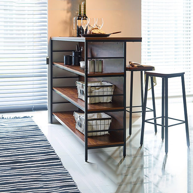 Contemporary Style Wood Rectangle Bar Stool Table for Living Room