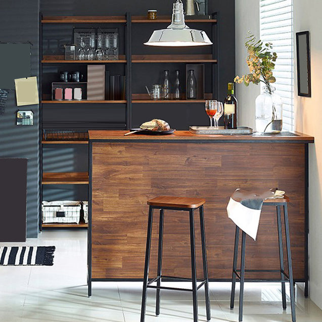 Contemporary Style Wood Rectangle Bar Stool Table for Living Room