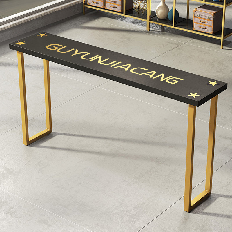 Glam Indoor Bar Dining Table Black Rectangle Counter Wine Table