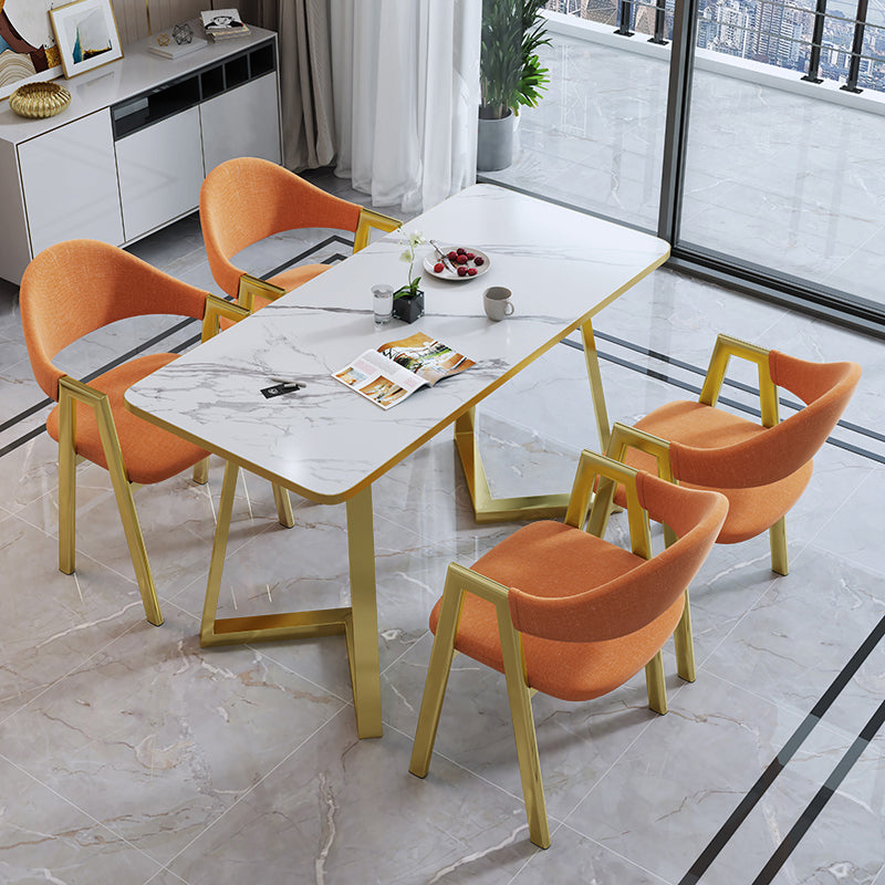 5 Piece Rectangle Shape Wood Top Dining Room Chair and Table Set