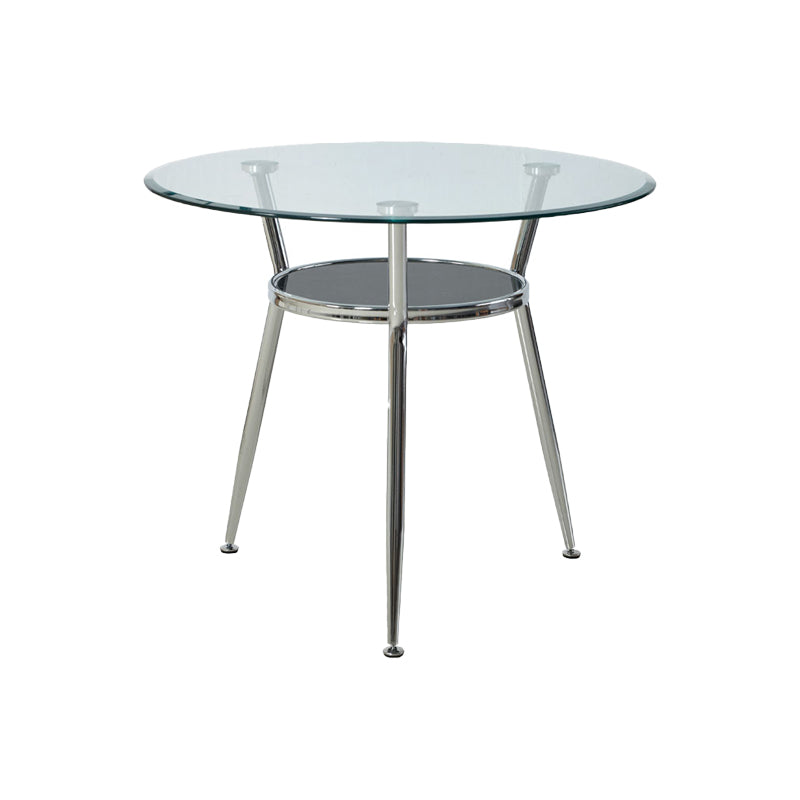 4 Pieces Modern Round Tempered Glass Top Dining Set for Home