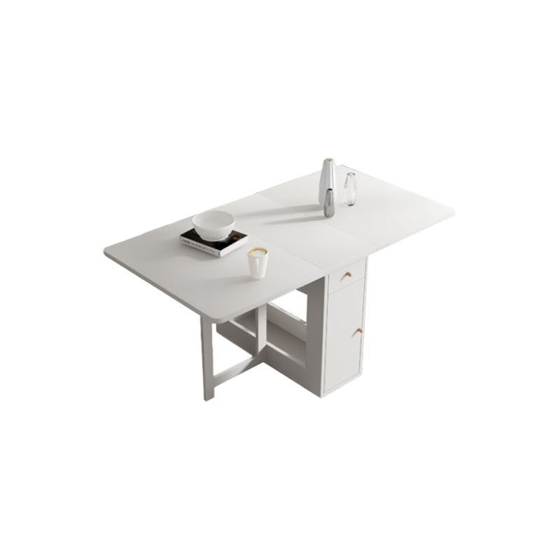 3/5/7 Pieces Modern White Wooden Rectangle Folding Dining Set for Home