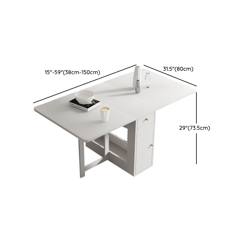 3/5/7 Pieces Modern White Wooden Rectangle Folding Dining Set for Home