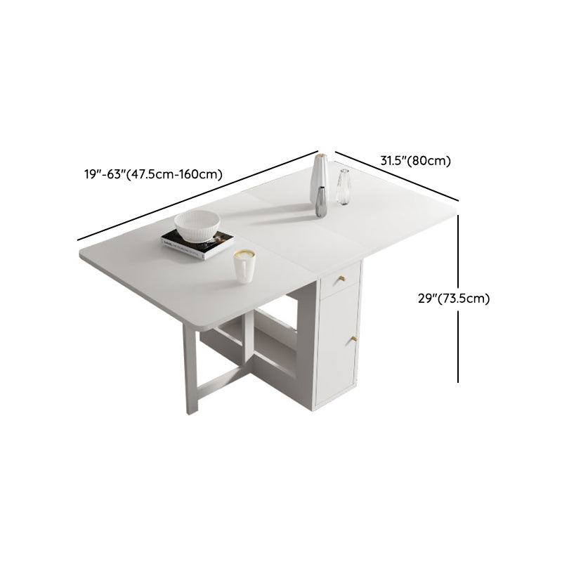 3/5/7 Pieces Modern White Wooden Rectangle Folding Dining Set for Home