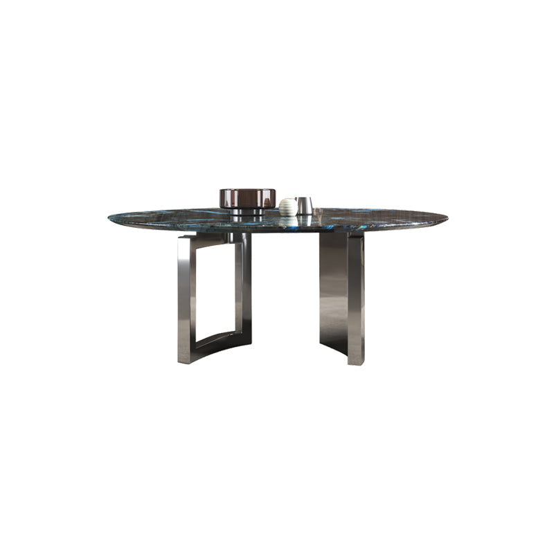 1/4/7 Pieces Stone Top Stainless Steel Base Dining Set for Home