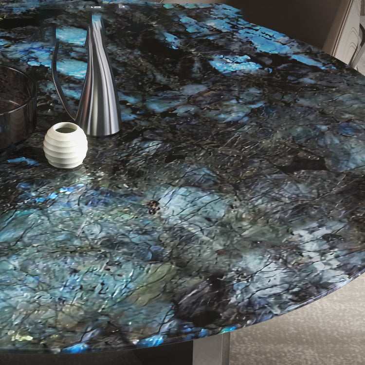 1/4/7 Pieces Stone Top Stainless Steel Base Dining Set for Home