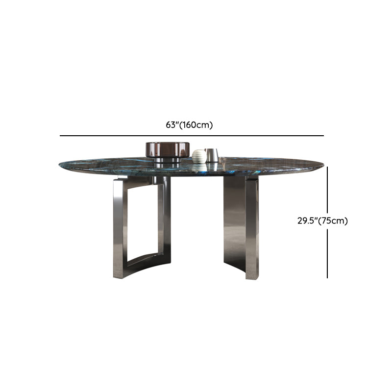 1/4/7 Pieces Stone Top Stainless Steel Base Dining Set for Home