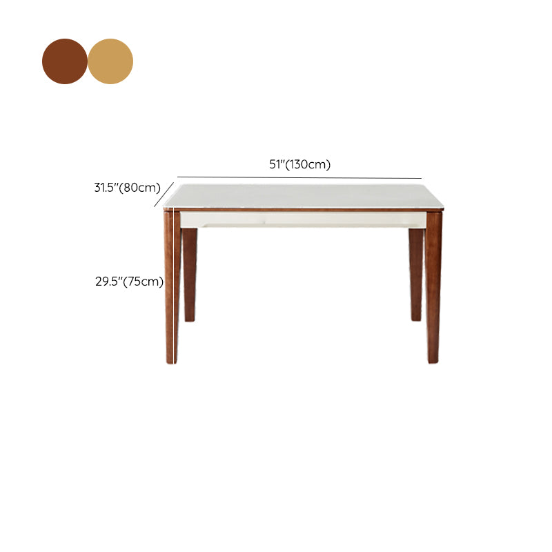 5/7 Pieces Glass Top Solid Wood Frame 4 Legs Dining Set for Home