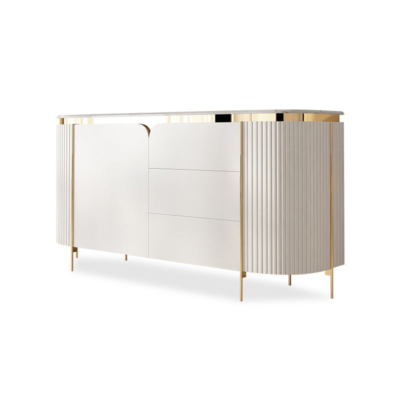 Modern Style Marble Top Wood Storage Sideboard Cabinet for Home Use