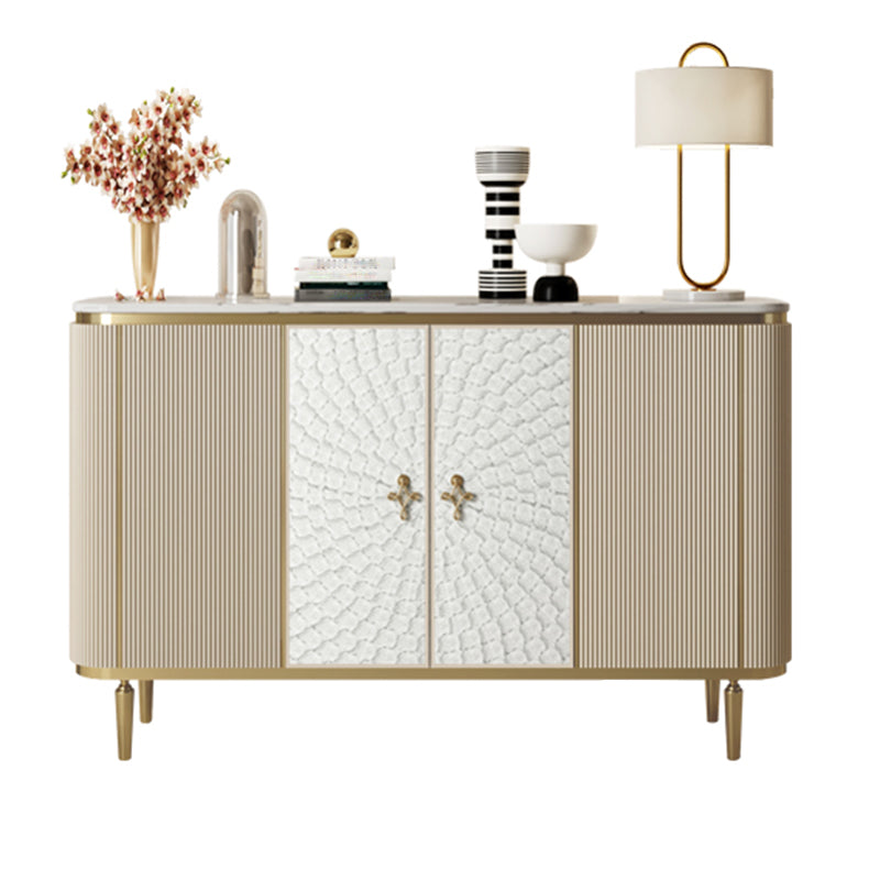 Modern Style Wooden Storage Sideboard Cabinet with Marble Top