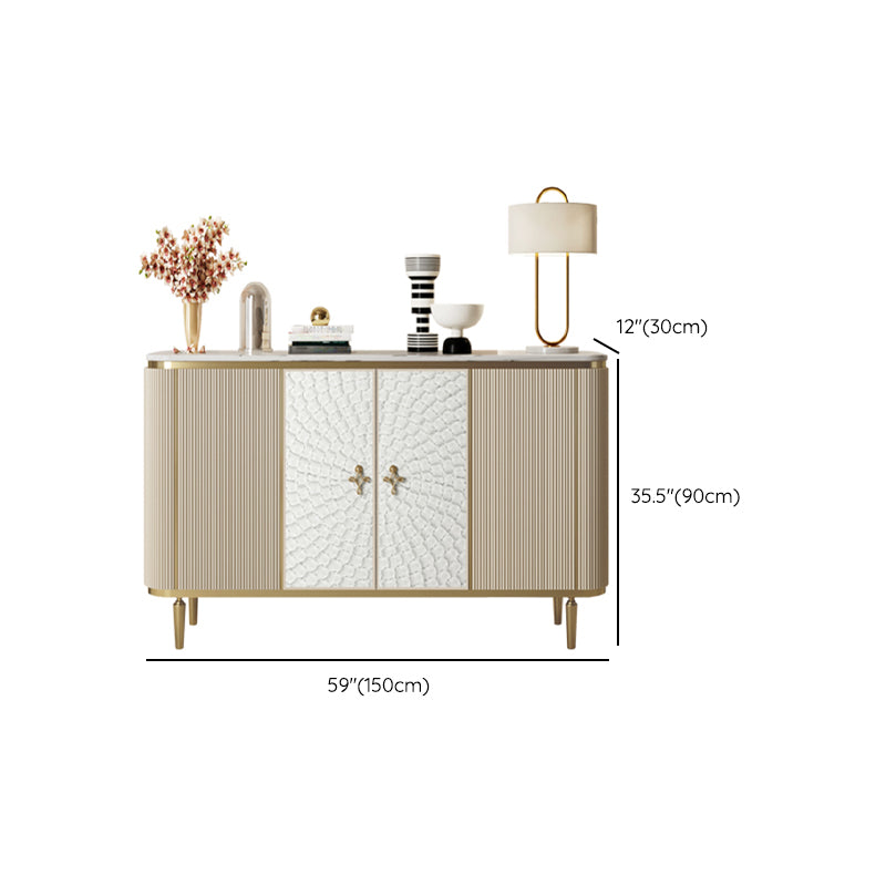 Modern Style Wooden Storage Sideboard Cabinet with Marble Top