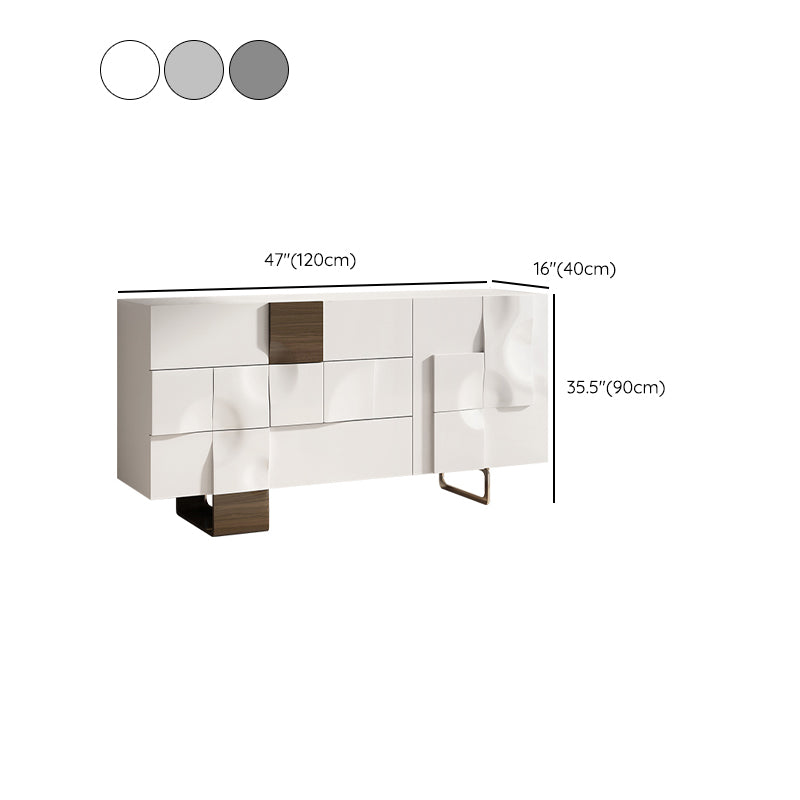Nordic Style Solid Wood Storage Drawers Sideboard Cabinet in White