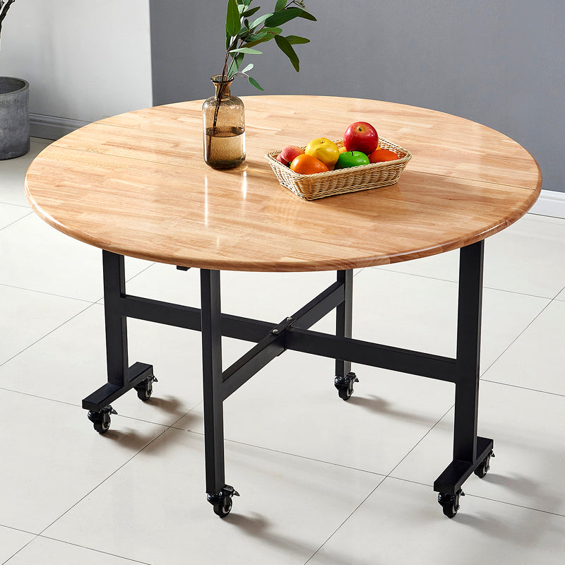 Modern Style Round Solid Wood Dining Table in Natural Color for Dining Room