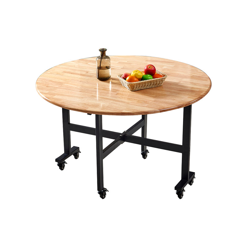 Modern Style Round Solid Wood Dining Table in Natural Color for Dining Room
