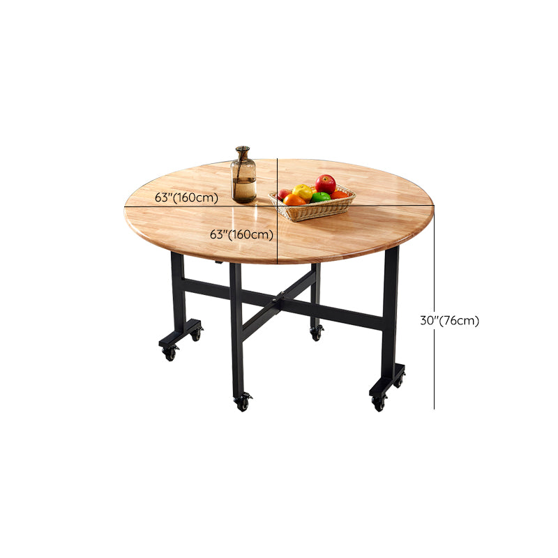 Modern Style Round Solid Wood Dining Table in Natural Color for Dining Room