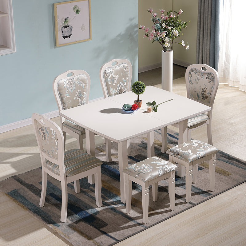 Simplicity Style Rectangle Glass Dining Site Table with 4 Legs