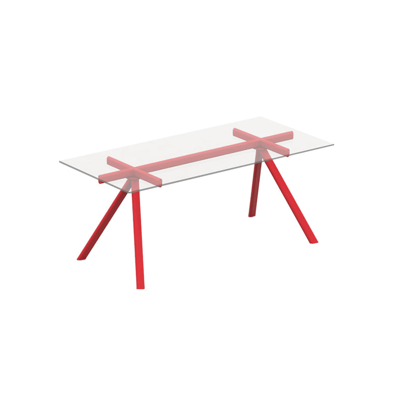 Simplicity Style Rectangle Glass Dining Site Table with 4-foot