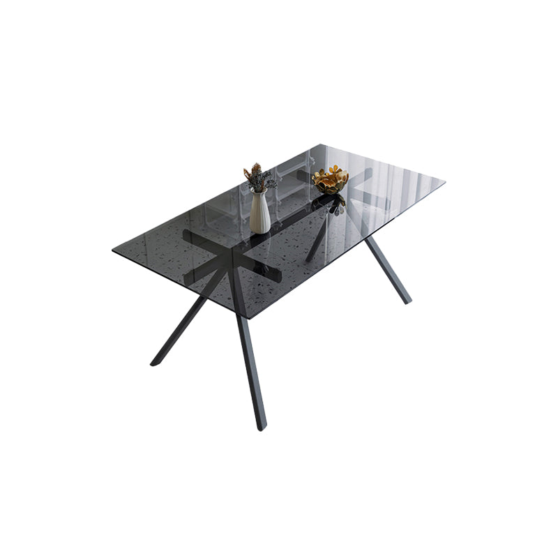 Simplicity Style Rectangle Glass Dining Site Table with 4-foot