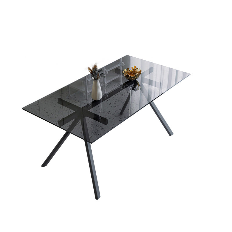 Simplicity Style Rectangle Glass Dining Site Table with 4-foot
