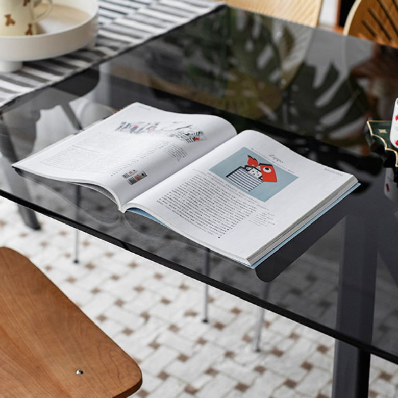 Simplicity Style Rectangle Glass Dining Site Table with 4-foot