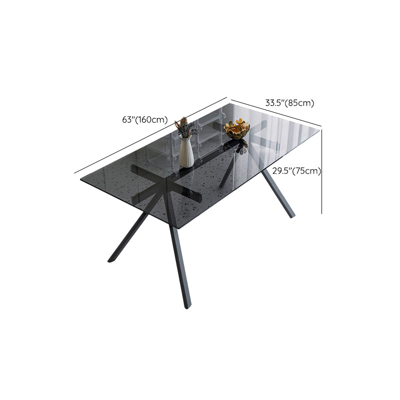 Simplicity Style Rectangle Glass Dining Site Table with 4-foot