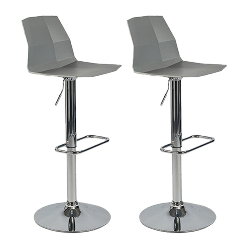 Contemporary Style Adjustable Plastic Bar Stool with Metal Legs